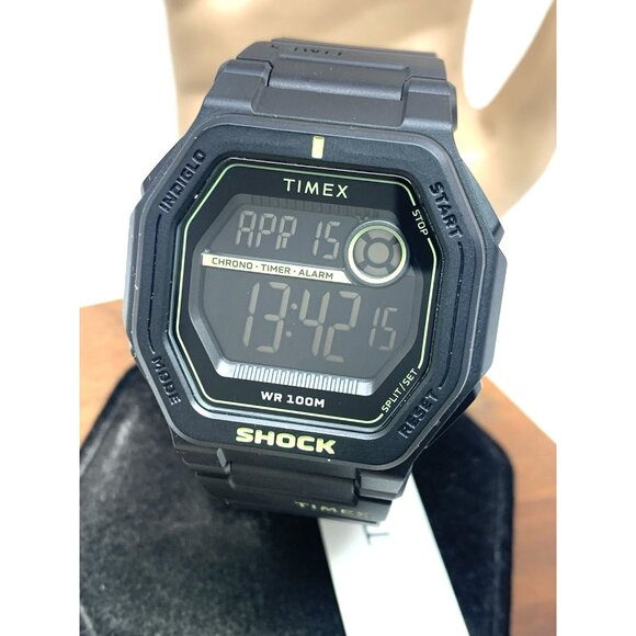 Timex Men's Watch TW2V59800 Command Encounter Digital Quartz Indiglo Black 45mm - Picture 1 of 15